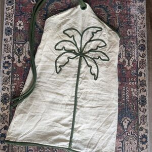 FARM Rio Green and Cream Palm Mini Dress